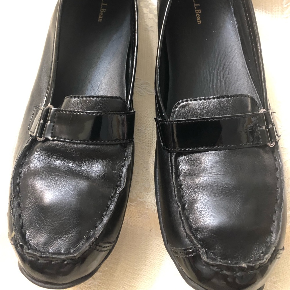 LL Bean women’s soft leather and patent heel/toe
